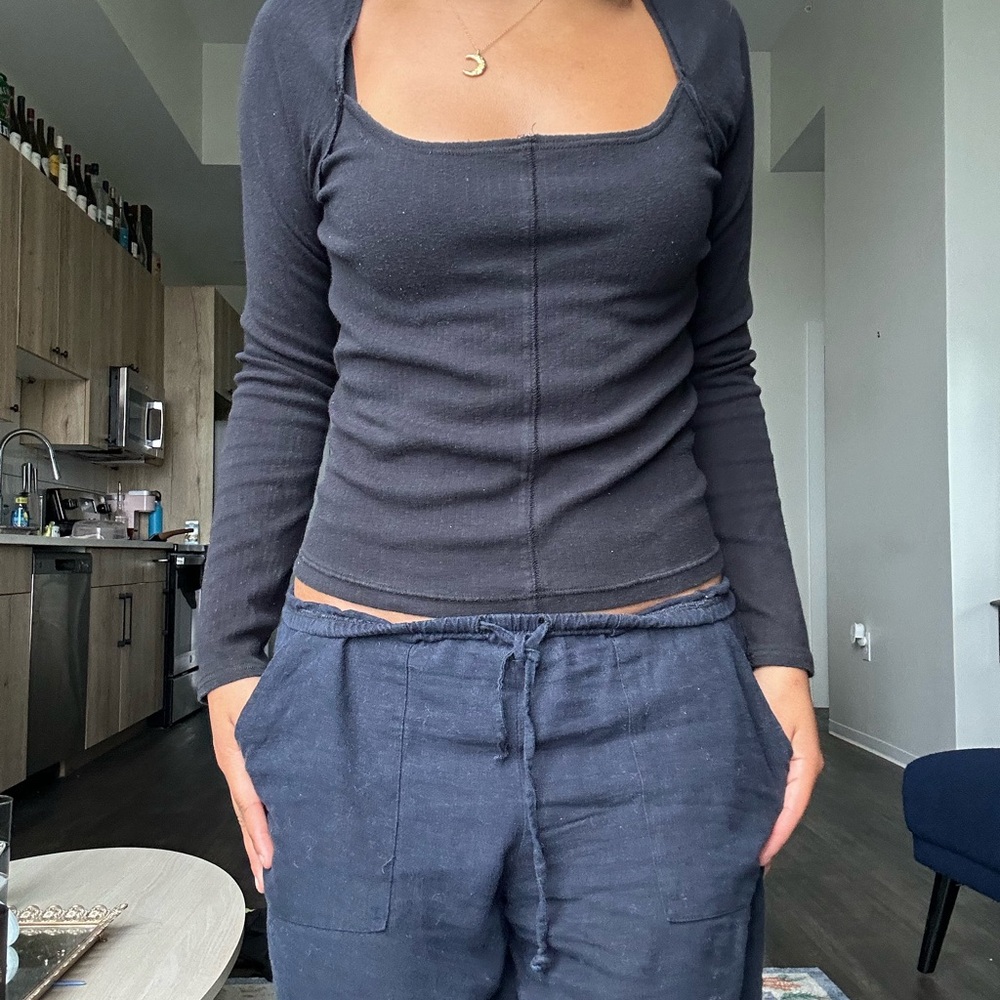 Free People Women's Black Long Sleeve Top